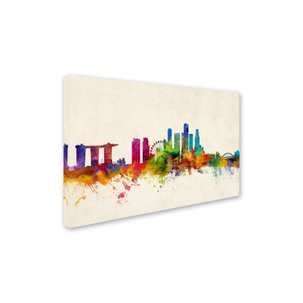 Michael Tompsett 'Singapore Skyline' Canvas Art,12x19